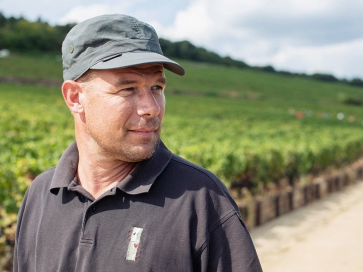 Virgile Lignier in the vineyard